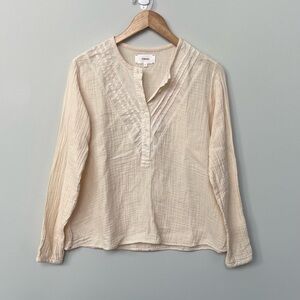 XIRENA | Lana Cotton Gauzy Popover Blouse Top Oat XS